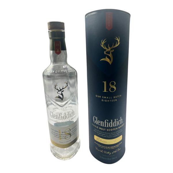 Glenfiddich 18 Year Old Single Malt Whisky 700ml Fine Bottle, Collectible Art