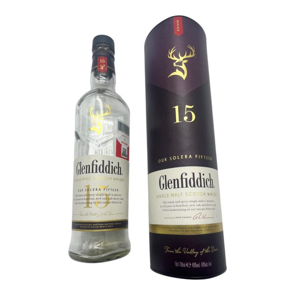 Glenfiddich 15 Year Old Single Malt Whisky 700ml Fine Bottle, Collectible Art