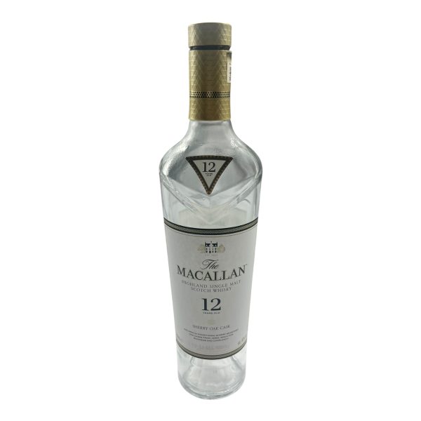 Macallan 12-year-old single malt whisky bottle artwork, 700ml, hand-carved, collection display - Image 7