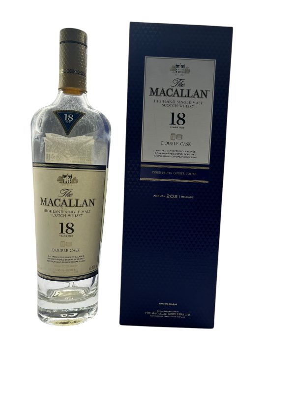 Macallan 18-Year Single Malt Whisky 700ml, Hand-Carved Artwork Bottle, Premium Collection Display